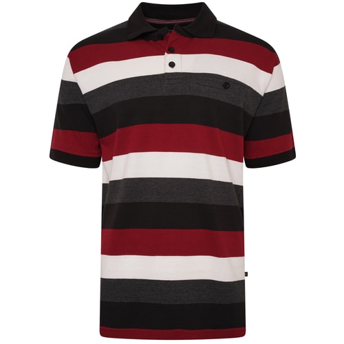 KAM Multi Stripe Poloshirt Schwarz